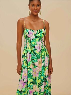 FARM RIO Painted Flowers Maxi Dress SZ S please read